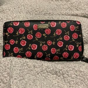 Kate Spade wallet black with poppies